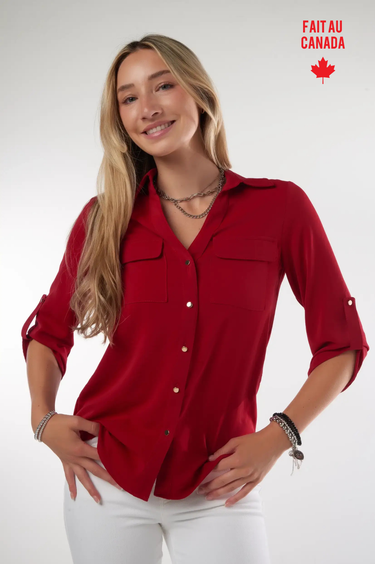 Magasinez la blouse à manches trois-quarts de la nouvelle collection de la Boutique Colori - Shop the three-quarter sleeve blouse from new collection from Boutique Colori