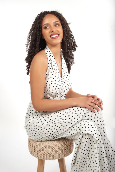 Magasinez la combinaison à pois de la nouvelle collection de la Boutique Colori - Shop the polka dot jumpsuit from new collection from Boutique Colori