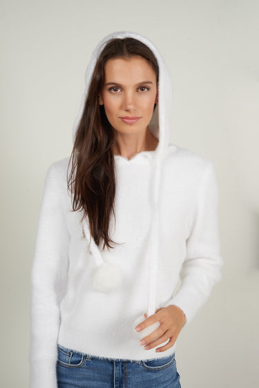 Magasinez le chandail hoodie avec pompons de Colori - Shop the hoodie with pom-poms from Colori