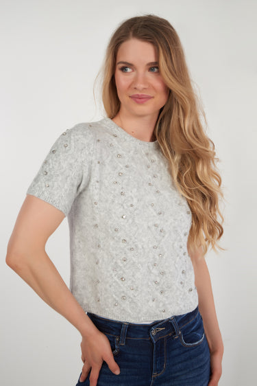 Magasinez le chandail manches courtes avec pierres de Colori - Shop the short sleeves top with stones
