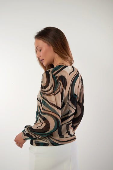 Magasinez le haut en mesh imprimé de Colori - Shop the printed mesh top from Colori
