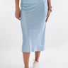 Magasinez la jupe midi satinée de la nouvelle collection de la Boutique Colori - Shop the satin midi skirt from new collection from Boutique Colori
