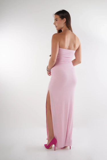 Magasinez la robe bustier élégante avec fente de la nouvelle collection de la Boutique Colori - Shop the elegant bustier dress with slit from new collection from Boutique Colori