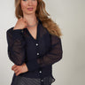 Magasinez la blouse en chiffon à pois en relief de Colori - Shop the swiss dot chiffon blouse from Colori
