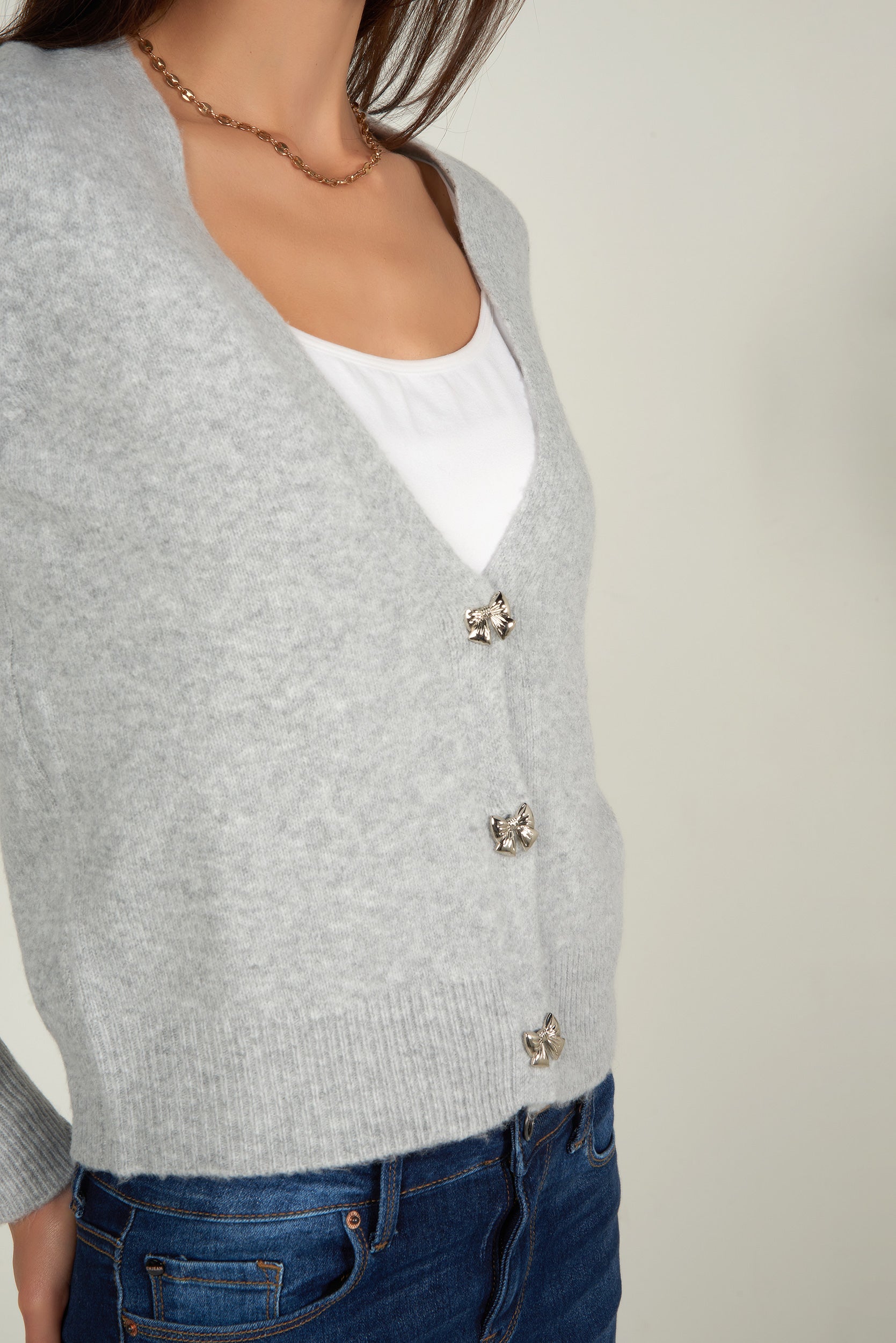 Ms Purple Cardigan en laine à col V pour fille Ms Purple Cardigan en laine à col V pour fille