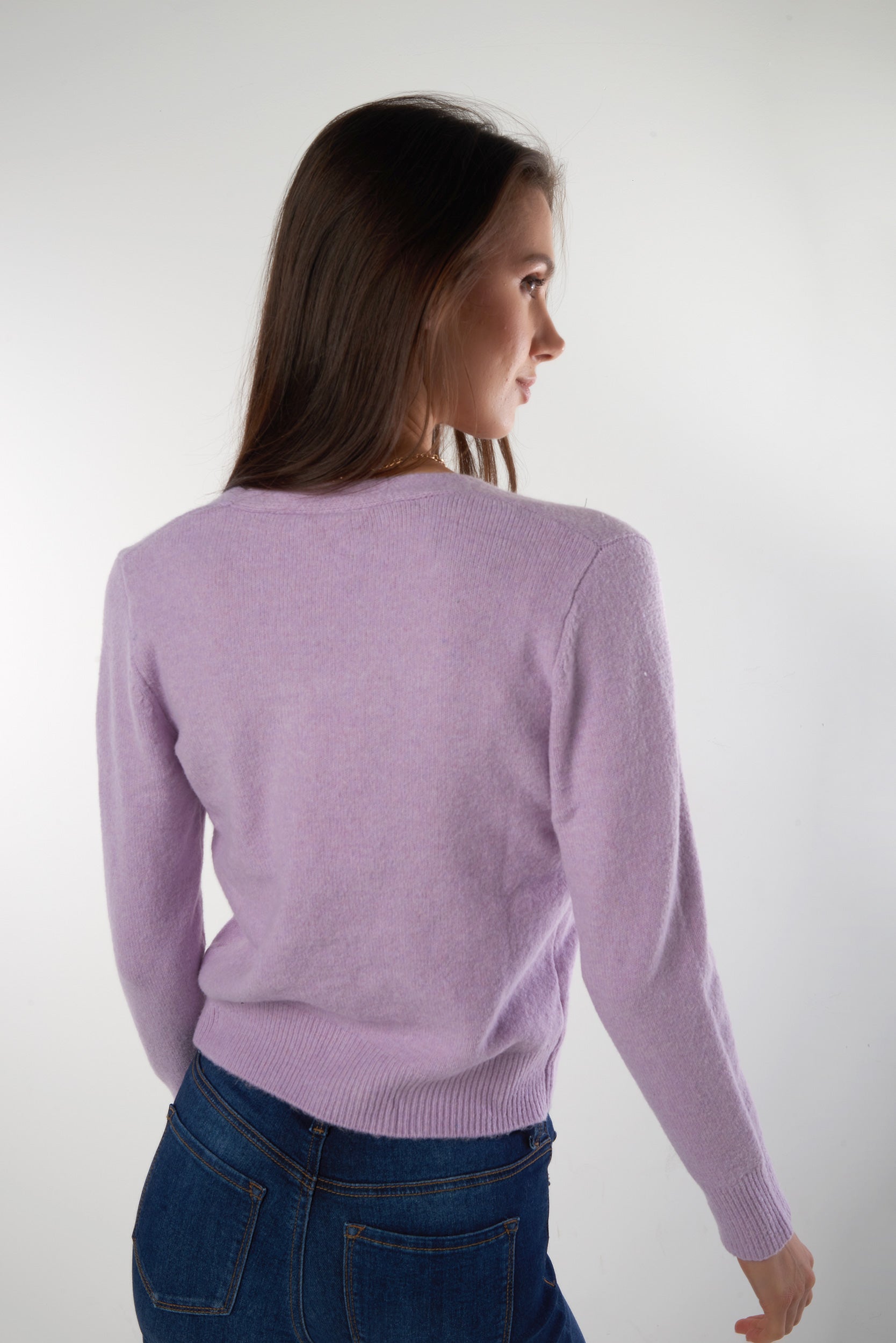 Cardigan acrylique cou équipage violet filles taille 2 ans bouton Cardigan acrylique cou équipage violet filles taille 2 ans bouton