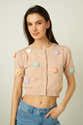 Cardigan Femme Épais à Boutons - Motif Floral - Tissu Doux Et Chaud - Grandes Tailles - Pour Automne/Hiver - 4