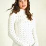 Magasinez le chandail côtelé avec pierres de Colori - Shop the ribbed sweater with rhinestones from Colori