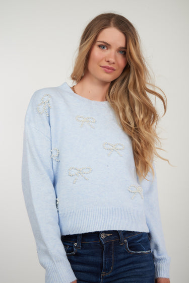 Magasinez le chandail avec boucles en perles de Colori - Shop the sweater with pearl bows from Colori