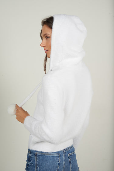 Magasinez le chandail hoodie avec pompons de Colori - Shop the hoodie with pom-poms from Colori
