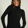 Magasinez le chandail côtelé avec pierres de Colori - Shop the ribbed sweater with rhinestones from Colori