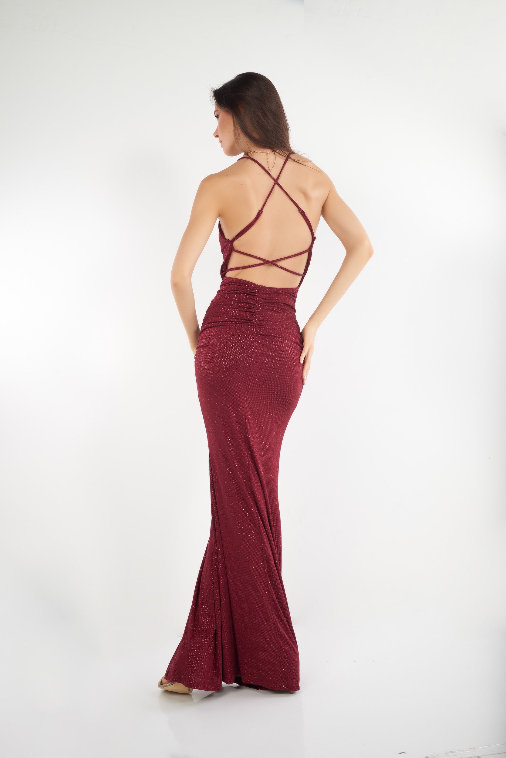 Open-back Christmas dress | COLORI | CD4212 Colori Open-back Christmas dress | COLORI | CD4212 Colori